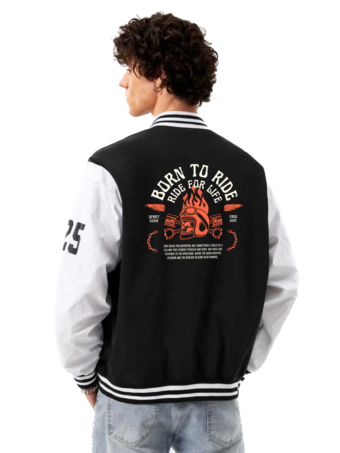 Alfaq Born To Ride Varsity Jacket